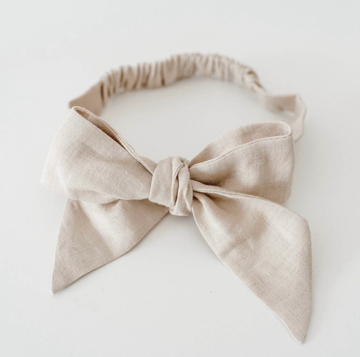 Linen Bow Pre-Tied Headband Wrap