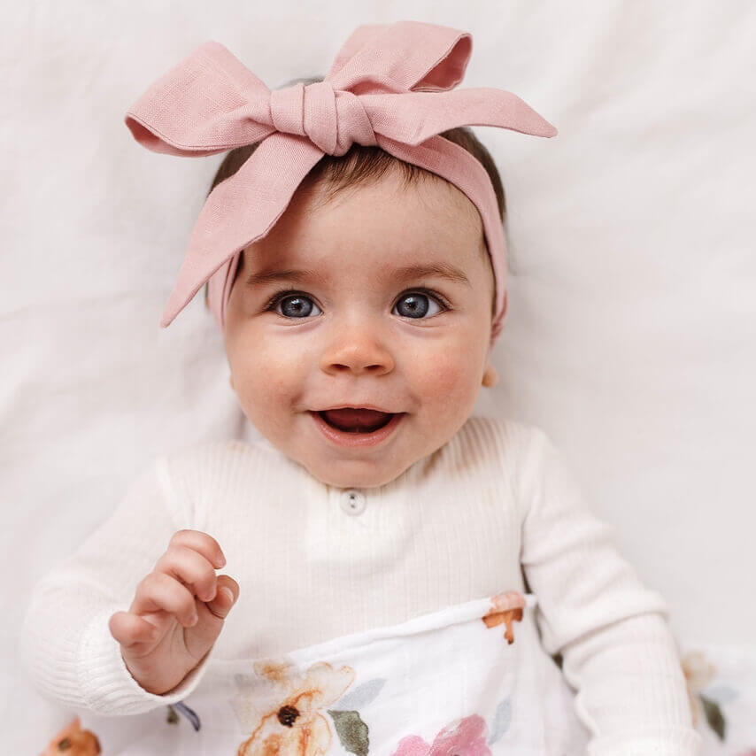 Linen Bow Pre-Tied Headband Wrap