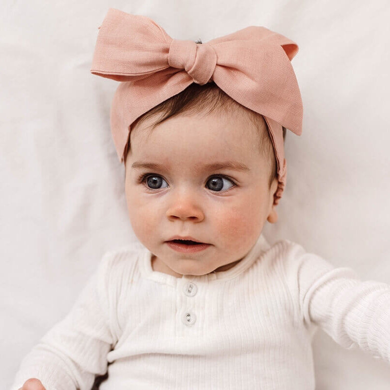 Linen Bow Pre-Tied Headband Wrap