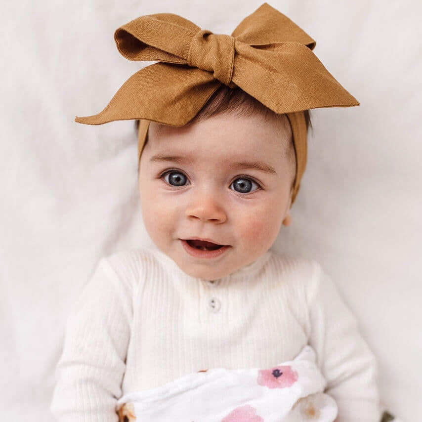 Linen Bow Pre-Tied Headband Wrap