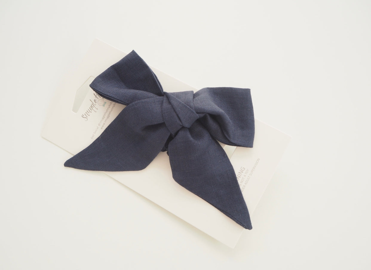 Linen Bow Pre-Tied Headband Wrap