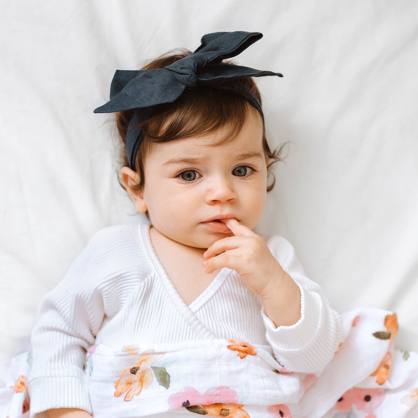 Linen Bow Pre-Tied Headband Wrap