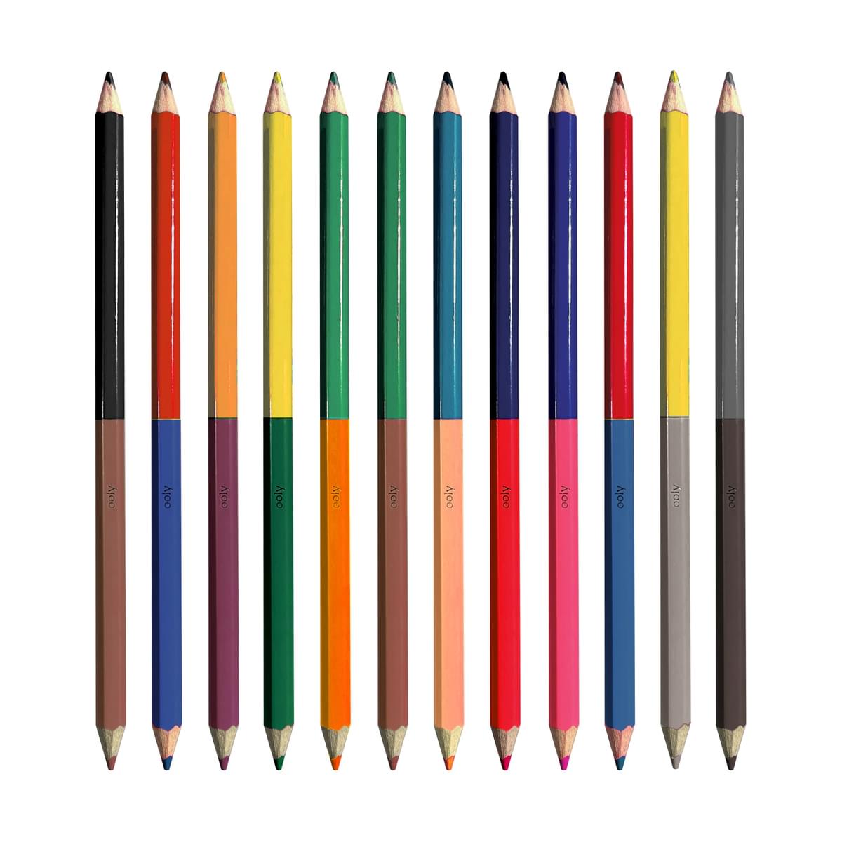 2 Of A Kind Double-Ended Colored Pencils - Set of 12