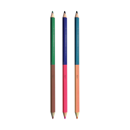 2 Of A Kind Double-Ended Colored Pencils - Set of 12