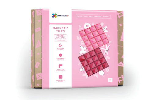 Connetix Tiles 2 Piece Base Plate Pink & Berry Pack