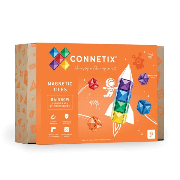 Connetix Tiles Rainbow Square Pack 42 pc