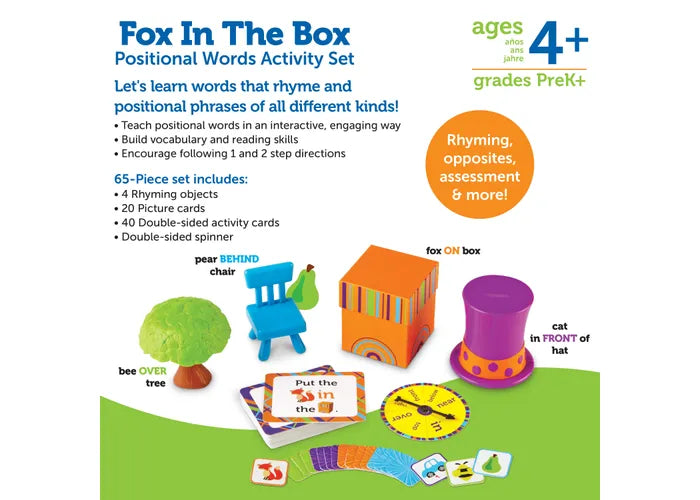 Fox in the Box Positional Words Activity Set