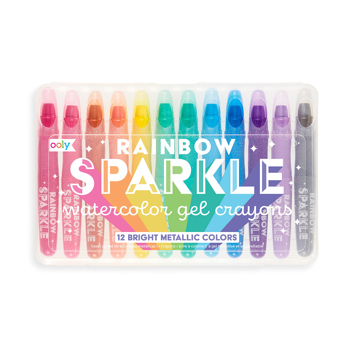 Rainbow Sparkle Watercolor Gel Crayons - Set of 12