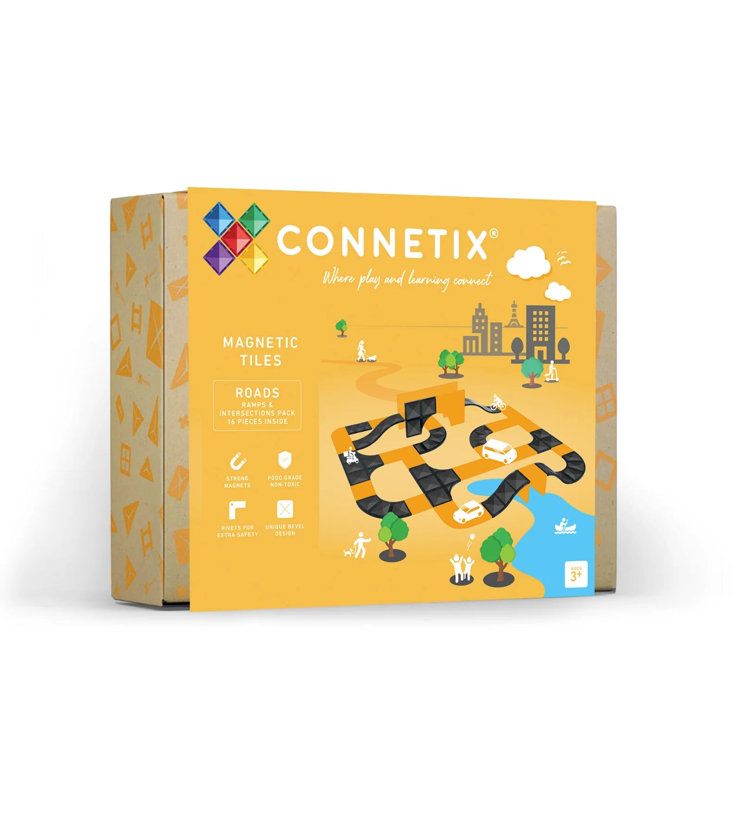 Connetix Tiles Roads Ramps & Intersection Pack 16pc