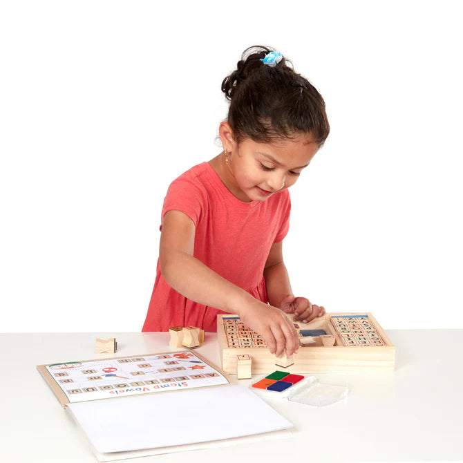 Deluxe Wooden Stamp Set - ABCs 123s