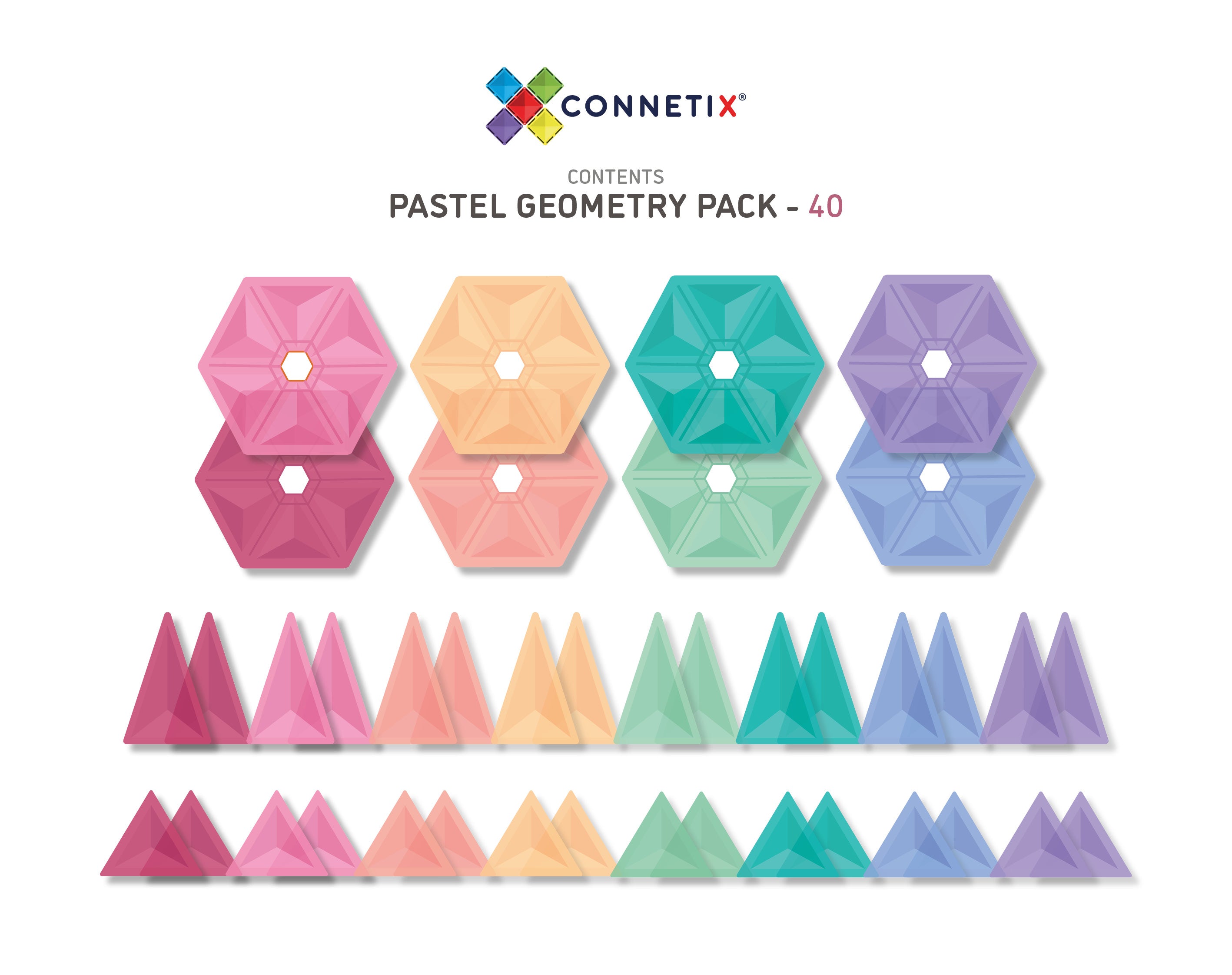 40 Pieces Pastel Geometry Pack
