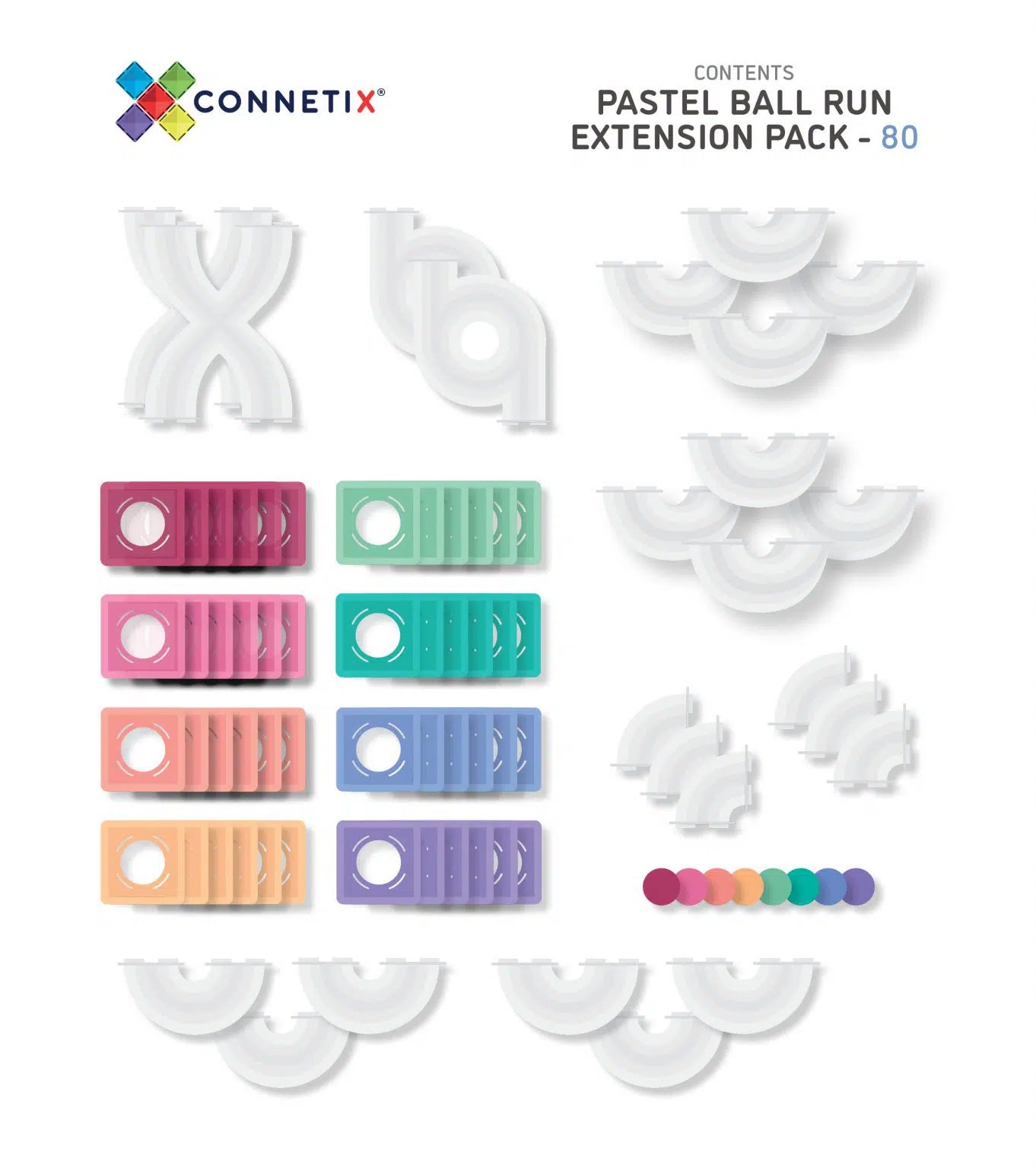 80 Piece Pastel Ball Run Expansion Pack