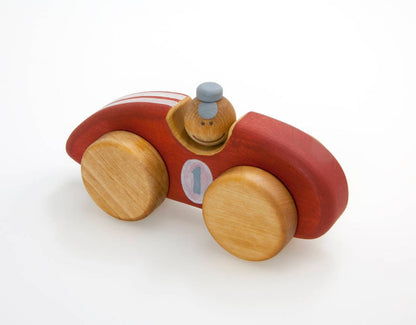 Vintage Wooden Car - Red