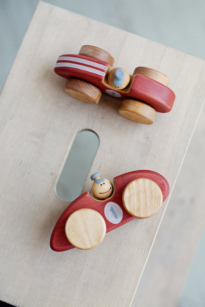 Vintage Wooden Car - Red