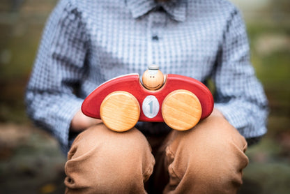 Vintage Wooden Car - Red