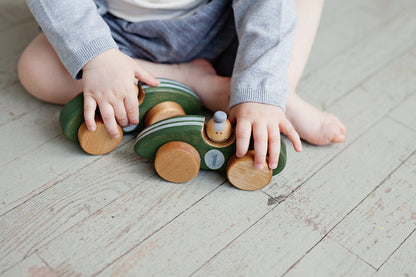 Vintage Wooden Car - Green